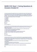 NURS 3101 Quiz 1: Caring Questions & Answers Graded A+