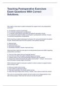 Teaching Postoperative Exercises Exam Questions With Correct Solutions&period;