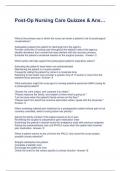 Post-Op Nursing Care Quizzes & Ans&hellip;