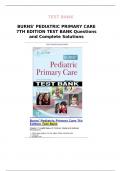 TEST BANK  BURNS' PEDIATRIC PRIMARY CARE 7TH EDITION 