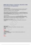 NRNP 6665-01 Week 11 Final Exam 2022&sol;2023 &lpar;100&percnt; Correct Answers & Explanations&rpar;