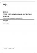 AQA GCSE FOOD PREPARATION AND NUTRITION Paper 1	JUNE 2023 MARK SCHEME: Food Preparation and Nutrition