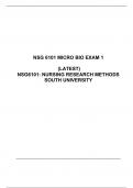 NSG 6101 MICRO BIO EXAM 1 (LATEST) NURSING RESEARCH METHODS SOUTH UNIVERSITY