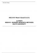 NSG 6101 Week 6 Nursing Research Methods Quiz, NSG6101:  NURSING RESEARCH METHODS SOUTH UNIVERSITY
