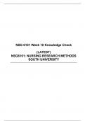 NSG 6101 Week 10 knowledge Check, NSG6101:  NURSING RESEARCH METHODS SOUTH UNIVERSITY