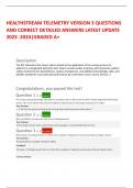 HEALTHSTREAM TELEMETRY VERSION 3 QUESTIONS AND CORRECT DETAILED ANSWERS LATEST UPDATE 2023 -2024&vert;GRADED A&plus;