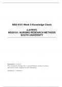 NSG 6101 Week 5 knowledge Check, NRM Week 5 knowledge Check, NSG6101: NURSING RESEARCH METHODS SOUTH UNIVERSITY