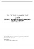 NSG 6101 Week 1 knowledge Check, NRM Week 1 knowledge Check, NSG6101: NURSING RESEARCH METHODS SOUTH UNIVERSITY