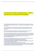  Community & Public Health Nursing - exam 1 questions and answers well illustrated.