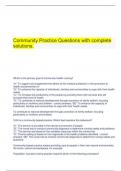  Community Practice Questions with complete solutions&period;