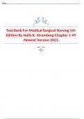Test Bank For Medical Surgical Nursing 5thEdition By Holly K. Stromberg Chapter 1-49Newest Version 2023