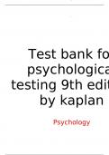 Test bank for psychological testing 9th edition by kaplan