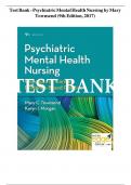 Test Bank For Psychiatric Mental Health Nursing: Concepts of Care in Evidence-Based Practice 9th Edition By Mary C. Townsend, Karyn I. Morgan | All Chapters | COMPLETE GUIDE A+