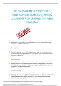 ATI RN MATERNITY PROCTORED  FULLY REVISED EXAM CONTAINING QUESTIONS AND VERIFIED ANSWERS GRADED A
