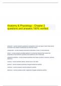 Anatomy & Physiology - Chapter 2 questions and answers 100% verified