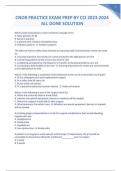 CNOR PRACTICE EXAM PREP BY CCI 2023-2024 ALL DONE SOLUTION GRADED A&plus;