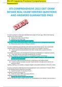 ATI COMPREHENSIVE 2023 EXIT EXAM RETAKE REAL EXAM VERIFIED QUESTIONS AND ANSWERS GUARANTEED PASS