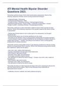 ATI Mental Health Bipolar Disorder Questions 2023&period;