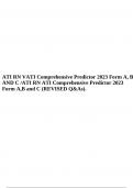 ATI RN VATI Comprehensive Predictor 2023 Form A, B AND C /ATI RN ATI Comprehensive Predictor 2023 Form A,B and C (REVISED Q&As).