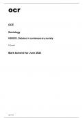 ocr A Level Sociology H580/03 June2023 Mark Scheme.