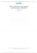 Exam 1 with Answer Key  Anatomy and Physiology CBIO 2200&comma; Exams for Physiology