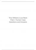 Tina Williams (Low Back Pain) i Human Case Questions and Answers