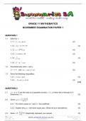 Grade 11 Mathematics (MATH) November Paper 1 and memo - 2023