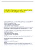  EXIT HESI Comprehensive B Evolve Practice Questions with complete solutions.