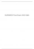 NURS6630 Final Exam 2023 Q&A