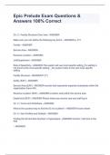 Epic Prelude Exam Questions & Answers 100&percnt; Correct 