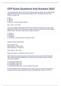 CFP Exam Questions And Answers 2023