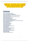 COMMUNITY AND PUBLIC HEALTH NURSING TEST BANK- COMPLETE NEWEST VERSION 10TH EDITION RECTOR TEST BANK 