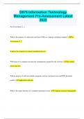 D075 Information Technology Management Pre-Assessment Latest 2022