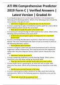 ATI RN Comprehensive Predictor 2019 Form C &vert; Verified Answers &vert; Latest Version &vert; Graded A&plus;