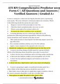 ATI RN Comprehensive Predictor 2019 Form C &vert; All Questions and Answers &vert; Verified Answers &vert; Graded A&plus;
