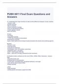 PUBH 6011 Final Exam Questions and Answers
