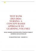 TEST BANK (2023-2024): NURSING: A CONCEPT BASED APPROACH TO LEARNING, VOLUME2