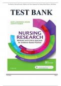 Test Bank for Nursing Research, Methods and Critical Appraisal for Evidence-Based Practice, 9th Edition All Chapters A+