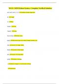 WGU C859 Python Syntax&comma; Questions with Complete Verified Solution Graded A&plus;