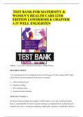 TEST BANK FOR MATERNITY & WOMEN&rsquo;S HEALTH CARE 12TH EDITION LOWDERMILK CHAPTER 1-37 WELL ENLIGHTEN