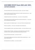 IAHCSMM CRCST Exam 2023 with 100&percnt; correct answers