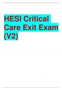 2023/2024 HESI CRITICAL CARE EXIT EXAM (V2) | | 55 Questions & Answers with NGN Format