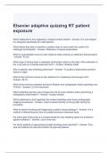 Elsevier adaptive quizzing RT patient exposure Exam Questions and Answers