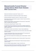 Massachusetts Funeral Director Jurisprudence State Exam Quizzes With Correct Ans&period;&period;