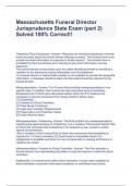 Massachusetts Funeral Director Jurisprudence State Exam &lpar;part 2&rpar; Solved 100&percnt; Correct&excl;&excl;