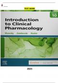 Introduction to Clinical Pharmacology 10th Edition by Constance G Visovsky, Cheryl H. Zambroski & Shirley M. Hosler- Complete Elaborated and Latest Test Bank. ALL Chapters(1-20) included and updated for 2023