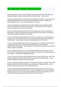ATI Mental health Assessment Exam 50 Questions and Answers Graded A&plus; complete solution