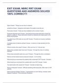 EXIT EXAM&comma; NBRC RRT EXAM QUESTIONS AND ANSWERS SOLVED 100&percnt; CORRECT&excl;&excl;