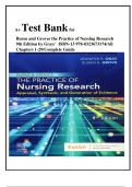 A+ Test Bank for Burns and Groves the Practice of Nursing Research 9th Edition by Gray/ ISBN-13 978-0323673174/All Chapters 1-29/Complete Guide