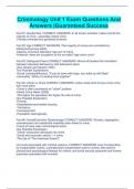 Criminology Unit 1 Exam Questions And Answers &vert;Guaranteed Success